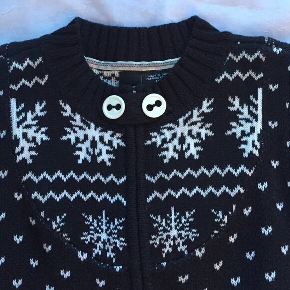 DC skatewear skater snowflake zippered cardigan sweater, size med - Picture 4 of 10